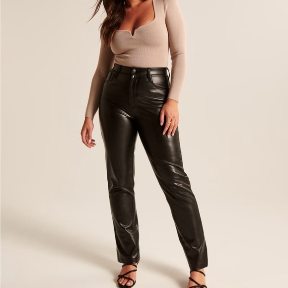 Abercrombie & Fitch Pants - ABERCROMBIE curve love skinny high rise vegan leather pants